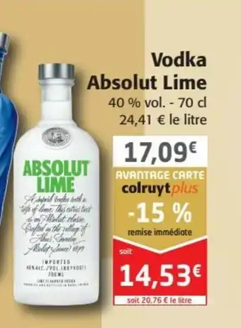 Colruyt Vodka absolut lime offre