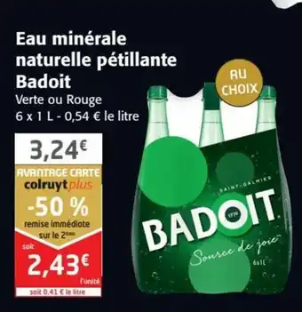 Colruyt Eau minéral naturelle pétillante badoit offre
