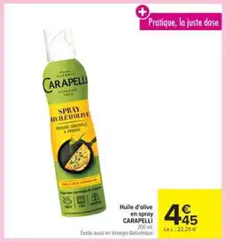 Carrefour Huile d'olive en spray CARAPELLI offre