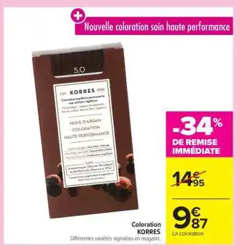 Carrefour Coloration KORRES offre