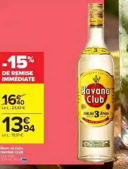 Carrefour Market Rhum de Cuba HAVANA CLUB offre