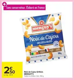 Carrefour Noix de Cajou Grillées MENGUY'S offre