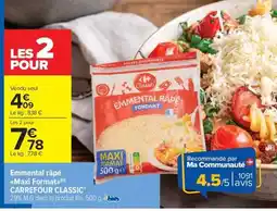 Carrefour Market Emmental râpé Maxi Format offre