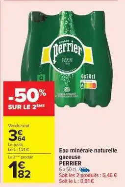 Carrefour Market Eau Minérale Naturelle Gazeuse Perrier offre