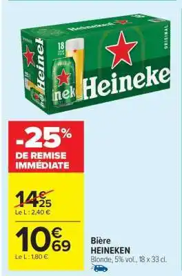 Carrefour Market BIÈRE “HEINEKEN” offre