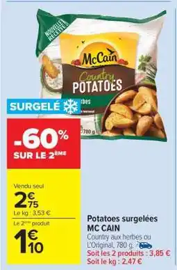 Carrefour Market Potatoes surgelées MC CAIN offre