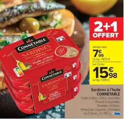 Carrefour Market Sardines à l'Huile CONNETABLE offre