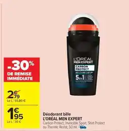Carrefour Market Déodorant bille L'ORÉAL MEN EXPERT offre