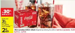 Carrefour Mini Canettes Coca Cola offre
