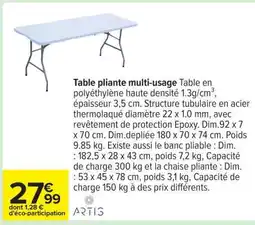 Carrefour Table Pliante multi-usage offre