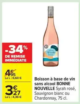 Carrefour Boisson à base de vin sans alcool BONNE NOUVELLE offre