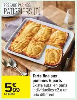 Carrefour Tarte fine aux pommes 6 parts offre