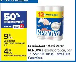 Carrefour Essuie-tout 'Maxi Pack' RENOVA offre