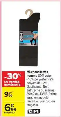 Carrefour Mi-chaussettes homme offre