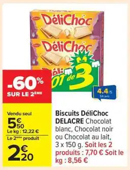Carrefour Biscuits DéliChoc DELACRE offre