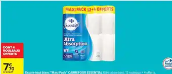 Carrefour Essuie-tout blanc 'Maxi Pack' CARREFOUR ESSENTIAL offre