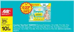 Carrefour Couches Duo Pack Pampers offre