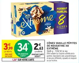 Intermarché Hyper Cônes vanille pépites de nougatine x8 extreme offre