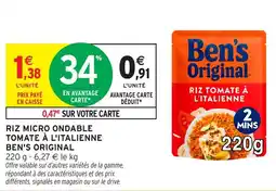 Intermarché Hyper Riz micro ondable tomate à l'italienne ben's original offre