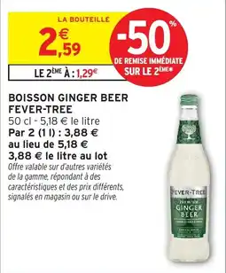 Intermarché Hyper Boisson ginger beer fever-tree offre