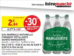 Intermarché Hyper Eau minérale naturelle finement pétillante sainte marguerite offre