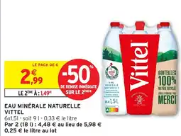 Intermarché Hyper Eau minerale naturelle vittel offre