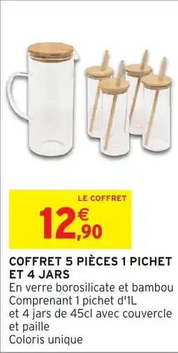 Intermarché Hyper Coffret 5 pièces 1 pichet et 4 jars offre