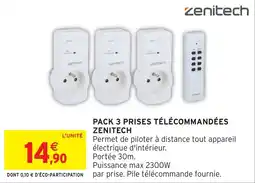 Intermarché Hyper Pack 3 prises télécommandées zenitech offre