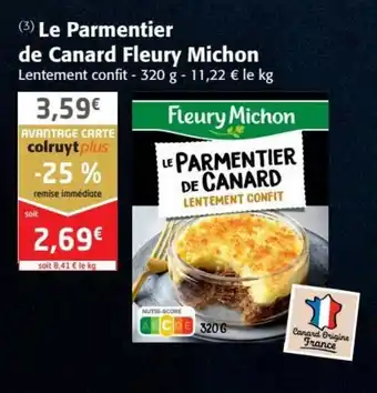 Colruyt Le parmentier de canard fleury michon offre