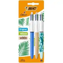 Carrefour BIC 3 stylos-bille 4 couleurs offre