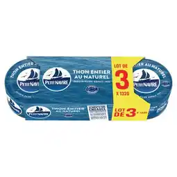 Carrefour Market PETIT NAVIRE Thon Entier au naturel Lot de 3 offre