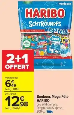 Carrefour Drive Haribo - bonbons mega fête offre