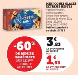 U Express Mini cones glaces extreme nestle offre