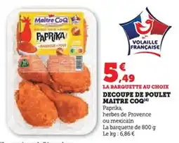 U Express Decoupe de poulet maitre coq offre