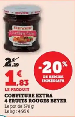 U Express Confiture extra 4 fruits rouges beyer offre