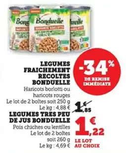 U Express Legumes fraichement recoltes bonduelle offre