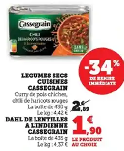 U Express Legumes secs cuisines cassegrain offre