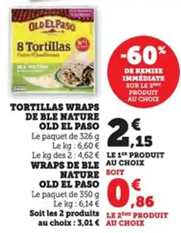 U Express Tortillas wraps de ble nature old el paso offre