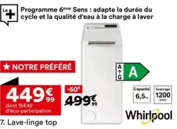 BUT Lave-linge top offre