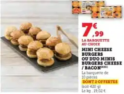 Hyper U Mini cheese burgers ou duo minis burgers cheese / bacon offre