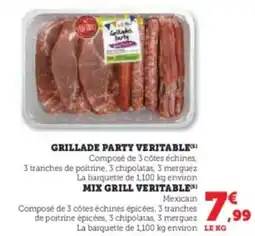 Hyper U Grillade party veritable / mix grill veritable offre