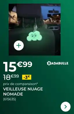 Feu Vert Veilleuse nuage nomade offre