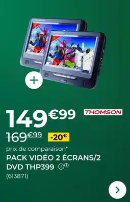 Feu Vert Pack vidéo 2 écrans/2 dvd THP399 offre