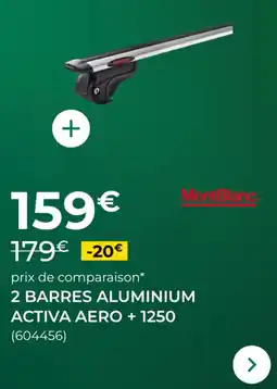 Feu Vert 2 barres aluminium activa aero + 1250 offre