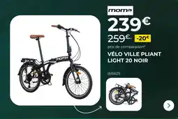 Feu Vert Vélo ville pliant light 20 noir offre
