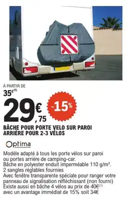 E.Leclerc L'Auto Bâche pour porte velo sur paroi arrière pour 2-3 vélos offre