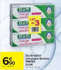 Cora x Carrefour Gel dentifrice anti-plaque dentaire paroex G.U.M offre
