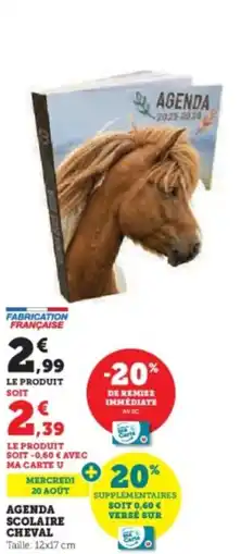 Super U Agenda scolaire cheval offre