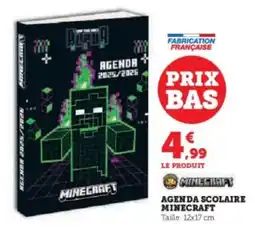 Super U Agenda scolaire minecraft offre