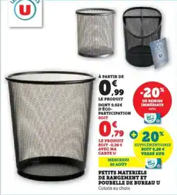 Super U Petits materiels de rangement et poubelle de bureau u offre